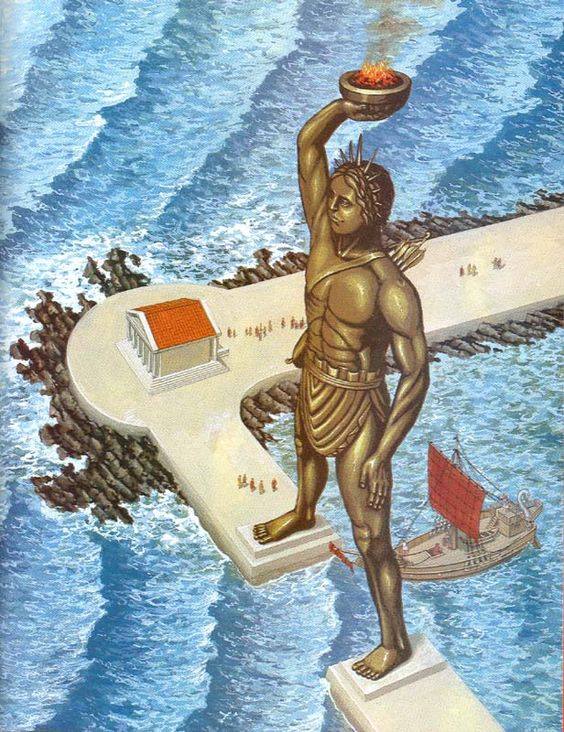 Bức tượng thần mặt trời Helios ở đảo Rhodes