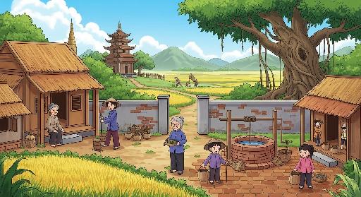 Sự tích cây đa và cây mít