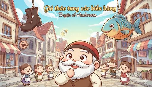 Gió tháo tung các biển hàng